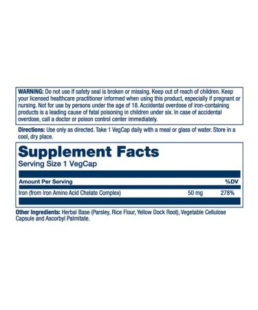 Solaray IRON 50MG 60 capsules - Buy Online on GoSupps.com