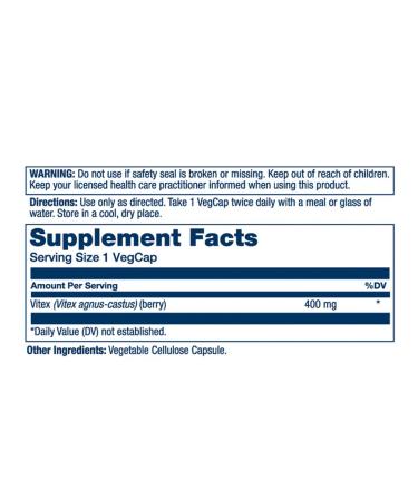 Solaray Vitex 400MG 100 capsules - Buy Online on GoSupps.com