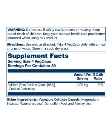 Solaray Calcium Citrate 1000mg 120 capsules - Buy Online on GoSupps.com