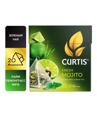 Curtis Green tea Fresh Mojito 20 pyramids 4 packages - Buy Online on GoSupps.com