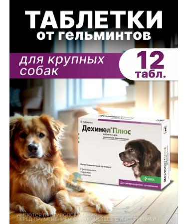 KRKA Dechinel plus tablets for large dogs 12 tab