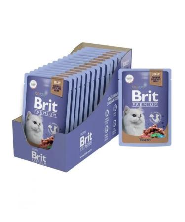 BRIT PREMIUM Cat food assorted poultry in jelly 14 pcs x 85 g - Buy Online on GoSupps.com