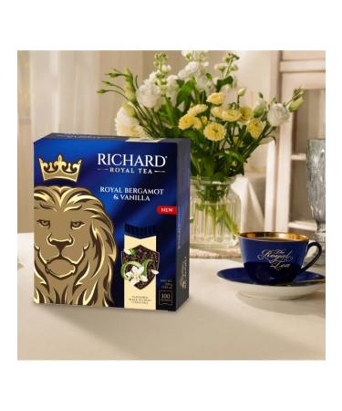 Richard Black tea Royal Bergamot & Vanilla 100 bags - Buy Online on GoSupps.com