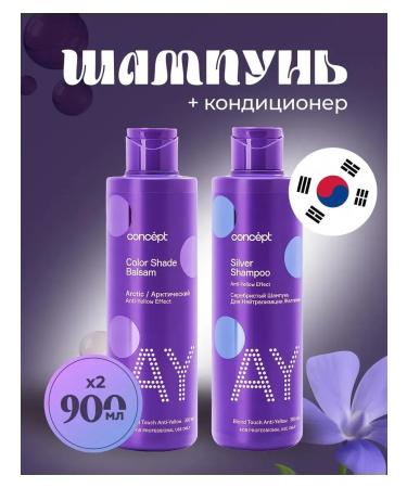 Concept Set of shampoo and balm from