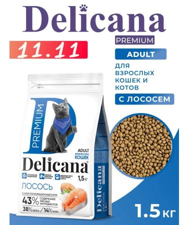 Delicana Dry food for cats with salmon 1.5 kg