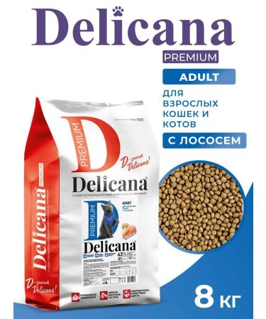 Delicana Dry food for cats with salmon 8 kg - Buy Online on GoSupps.com