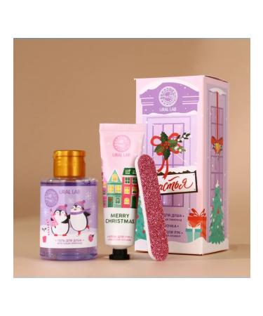New Year's gift set for women "Happiness": 100 ml shower gel 30 ml hand cream URAL LAB nail file - Buy Online on GoSupps.com