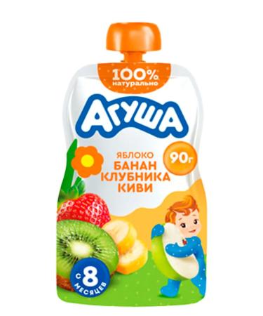 AGUSHA Assorted puree fruit baby 5x90g - Buy Online on GoSupps.com