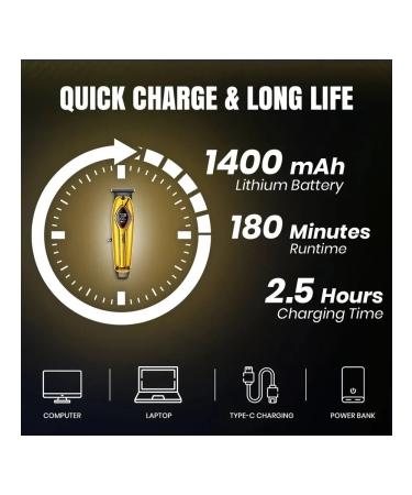 Premium-trimmer for haircuts with gold coating