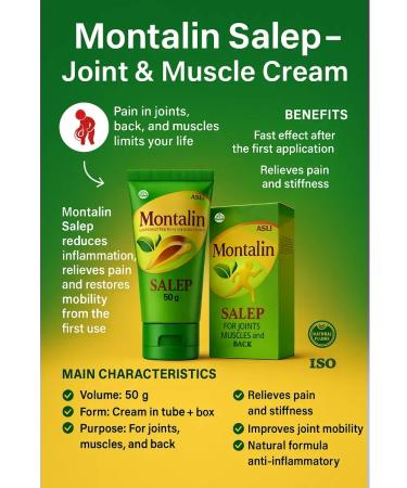 HMB1 Ointment for joints and muscles Montalin anesthetic 50 g - Buy Online on GoSupps.com