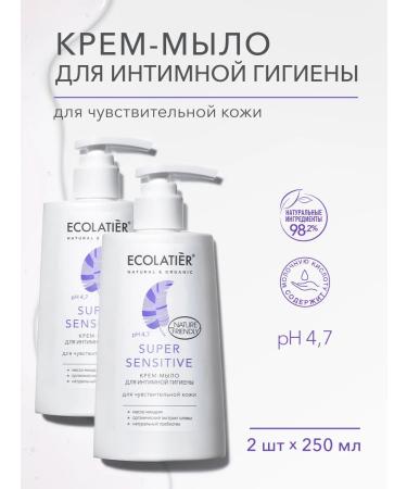 ECOLATIER Cream soap for intimate hygiene of sensitive skin 250 ml 2 pcs.