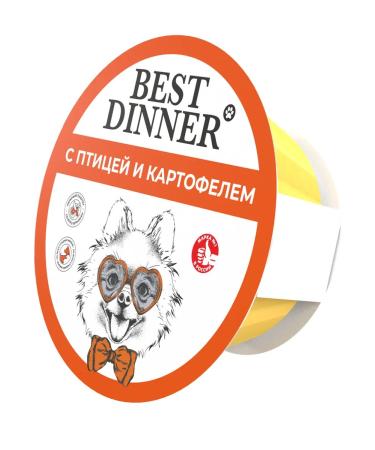 Best Dinner Wet food for dogs with a bird and potatoes 100g - Buy Online on GoSupps.com