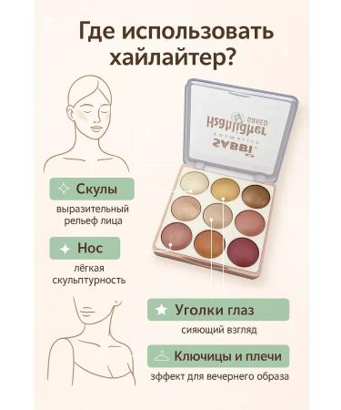 ZRN2 Palette highlighters 9 shades No. 2