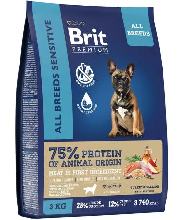 Brit Dry premium food for sensitive dogs 3 kg salmon - Buy Online on GoSupps.com