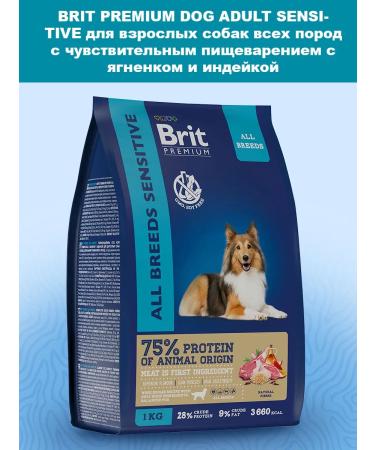 Brit Dry Premium food for sensitive dogs lambs 1 kg - Buy Online on GoSupps.com