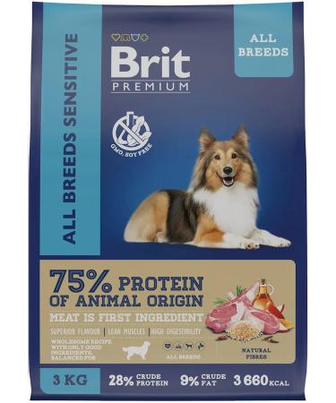 Brit Dry Premium food for sensitive dogs lamb 3kg - Buy Online on GoSupps.com