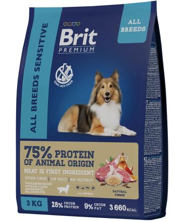 Brit Dry Premium food for sensitive dogs lamb 3kg - Buy Online on GoSupps.com