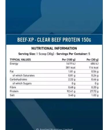APPLIED NUTRITION BeeF -XP Hydrolyted beef protein 150g Lemon - Mint - Buy Online on GoSupps.com