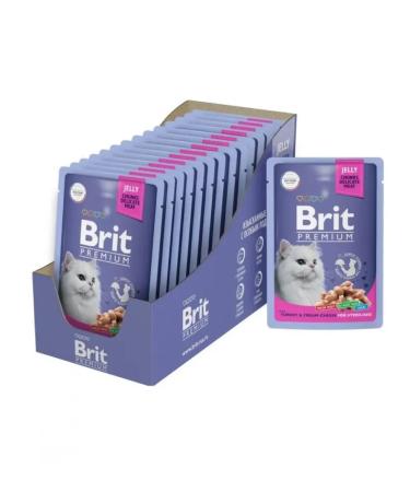 BRIT PREMIUM Feed for cats turkey and cream raw in jelly 14 pcs x 85 g - Buy Online on GoSupps.com