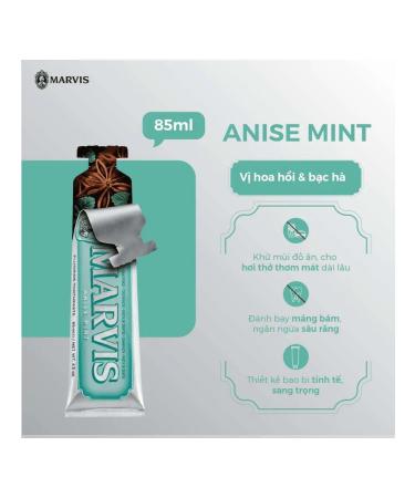 Marvis ANISE MINT toothpaste mint and anise 85 ml - Buy Online on GoSupps.com
