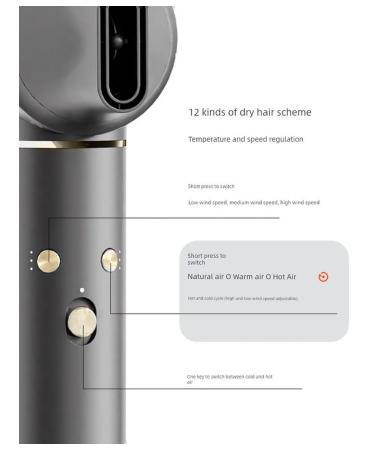 Hairdryer 6-in-1 Tophui starry sky gray - Buy Online on GoSupps.com