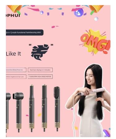 Hairdryer 6-in-1 Tophui starry sky gray - Buy Online on GoSupps.com