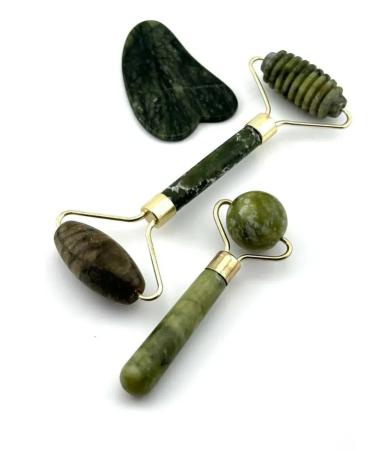 GuL Facial set of roller from stone jade massager 3B1 - Buy Online on GoSupps.com