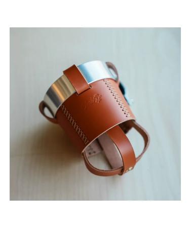 Aima drinking holder Orange cow skin