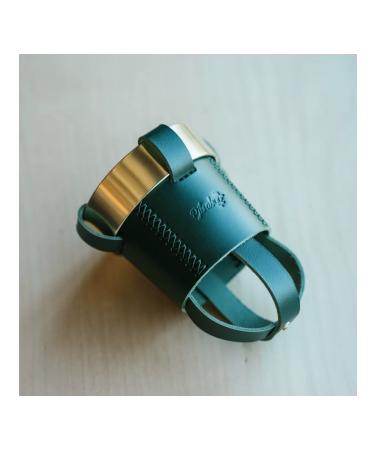 Drink holder Danish green cow's skin