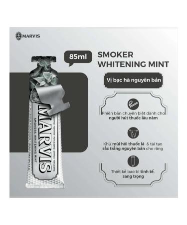 Marvis Toothpaste Smokers Whitening Mint 85 ML - Buy Online on GoSupps.com
