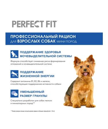 PERFECT FIT Dry food for adult dogs of small breeds beef 1.2kg - Buy Online on GoSupps.com