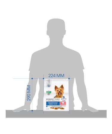 PERFECT FIT Dry food for adult dogs of small breeds beef 1.2kg - Buy Online on GoSupps.com