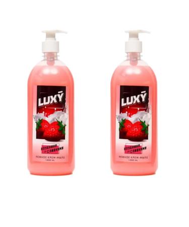 Luxy Cream-soap liquid strawberries with cream with a dispenser 1 l 2pcs