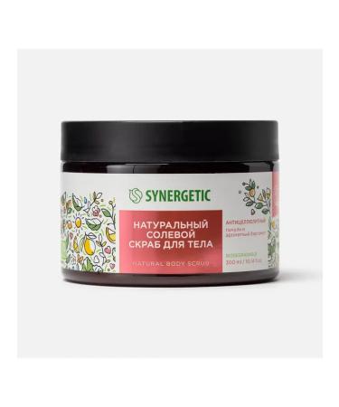 SYNERGETIC Salt scrub for body anti -cellulite patchouli and bergamot 300 - Buy Online on GoSupps.com