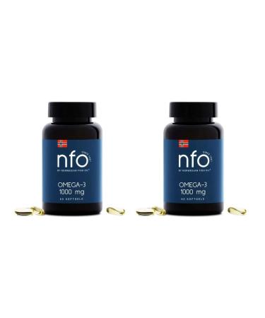 NFO Norwegian Fish Oil Omega -3 1000mg N60 caps 145 - 2pcs