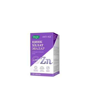 Evalar zinc lelat n100 tablet for 0.5g bank