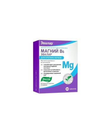Evalar Magnesium B6 N30 table 1.25g