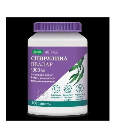 Evalar Spirulina 1000mg N100 table 1.1 g - 2pcs - Buy Online on GoSupps.com