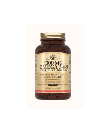 SOLGAR Fatty acid complex 1300 mg omega 3-6-9 n120 caps-2pcs - Buy Online on GoSupps.com