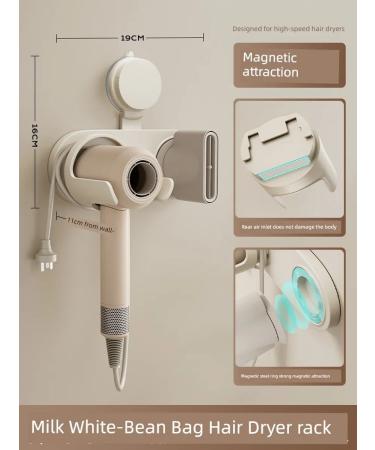 Holder for the hair dryer Magnetic-white with suction