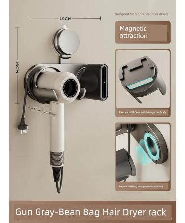 Holder for the hair dryer magnetic dust with suction