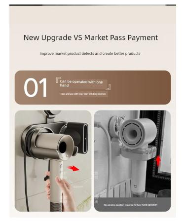 Holder for the hair dryer magnetic dust with suction - Buy Online on GoSupps.com