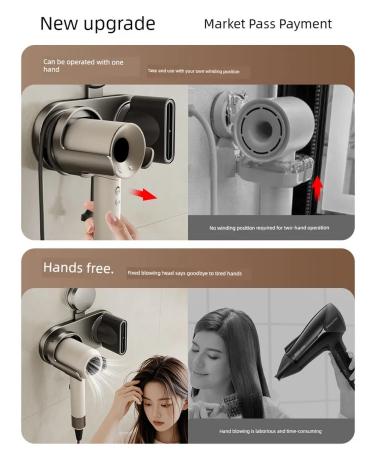 Holder for the hair dryer magnetic dust with suction - Buy Online on GoSupps.com