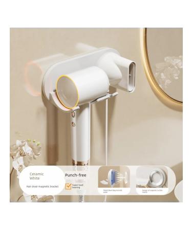 Magnetic holder for a hairdryer ceramics white nozzle