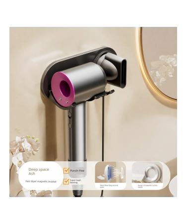Magnetic holder for a hairdryer deep space nozzle