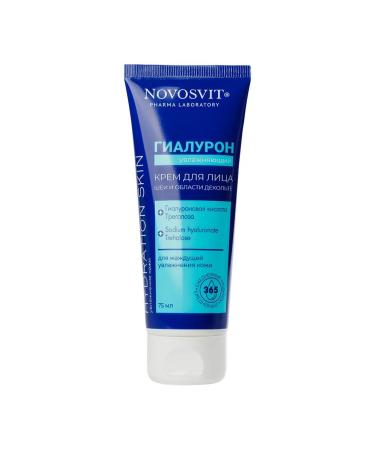 Beauty and care Novosvit Face Neck and D collet Moisturizing Cream with Hyaluronic Acid 75 ml
