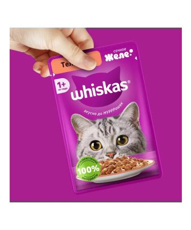 WHISKAS Wet food for adult cats of jelly with veal 28pcs x 75g - Buy Online on GoSupps.com