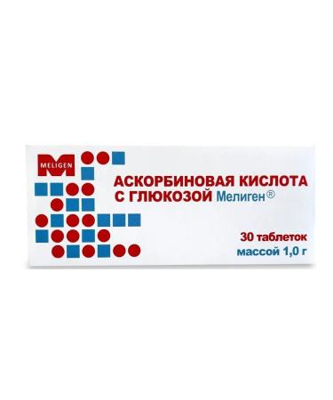 Meligen Ascorbic acid with glucose N30 table 1.0 g