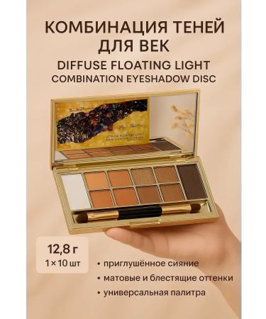 NMV Palette shadows for eyelids 12 colors are matte and shimmer