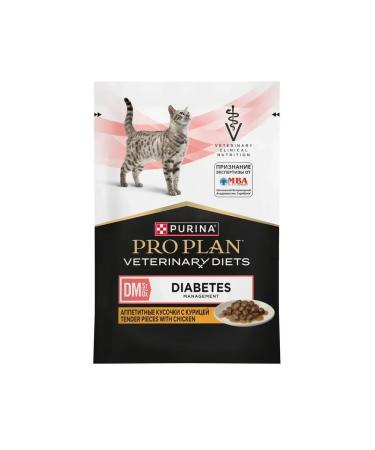 Pro Plan veterinary diets Wet feed Purina DM Cats with Diabetes chicken 26x85 gr. - Buy Online on GoSupps.com